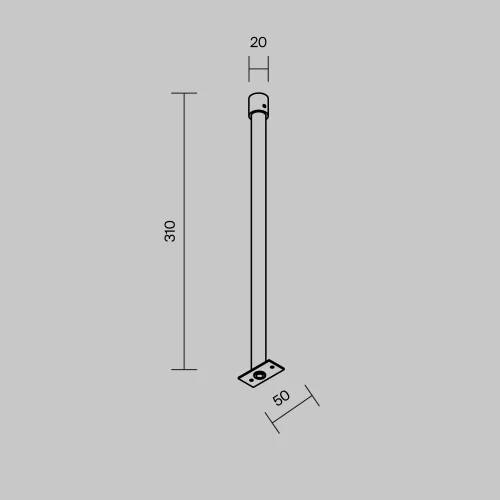 Жесткий подвес для уличной трековой системы Elasity IP O-TR001-HL-W300 — фото 6, Аксессуары и комплектующие для ландшафтных светильников, Maytoni
