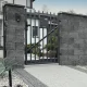 Камень для столба забора 4х секционный, графит, 360х360х180