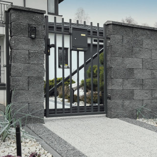 Камень для столба забора 4х секционный, графит, 360х360х180, Semmelrock