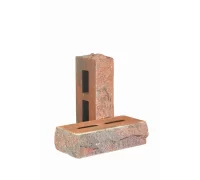 Кирпич облицовочный гиперпрессованный пустотелый «Дикий камень» тычковый красно-графитовый КСПБ46