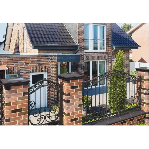 Купить Колпак полимеркомпозитный MONBLAN с посадкой 385х385 на полтора кирпича, коричневый - фото: 5