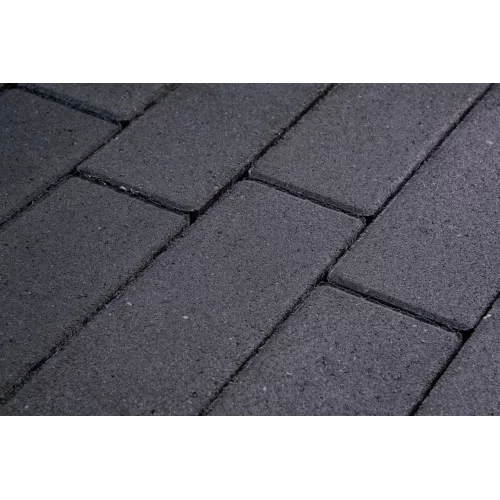 Плитка тротуарная Супер-черного цвета на белом цементе, 60-100мм, коллекция Profi