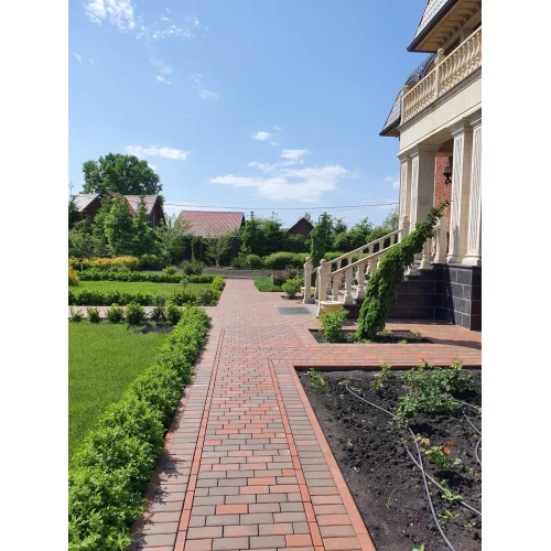 Брусчатка клинкерная тротуарная красный флэш НОТТИНГЕМ, 200х100х50, ЛСР