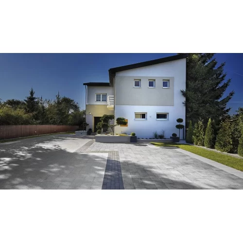 Купить Польская плитка тротуарная графитово-белая, 250х250х60, Umbriano, Semmelrock - фото: 2