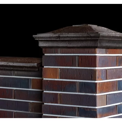 Купить Колпак полимеркомпозитный MONBLAN с посадкой 385х385 на полтора кирпича, коричневый - фото: 2