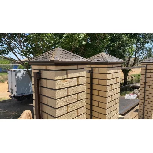 Купить Колпак полимеркомпозитный с посадкой 390х390 на полтора кирпича, коричневый, EVEREST - фото: 5