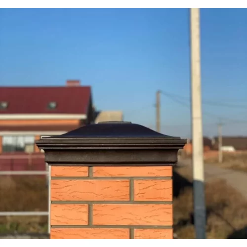 Купить Колпак полимеркомпозитный MONBLAN с посадкой 385х385 на полтора кирпича, коричневый - фото: 1