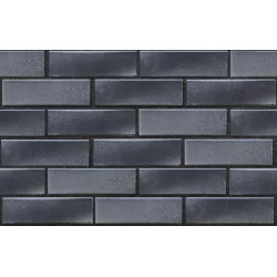 Клинкерный кирпич  чёрно-серебристый БЕРГЕН, гладкий, серия Обсидиан, ЛСР