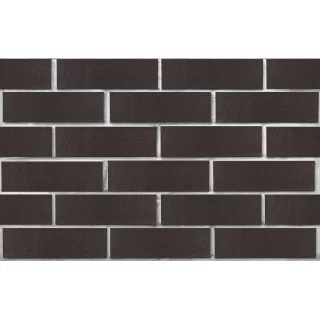 Клинкерный кирпич черный глянец РЕЙКЪЯВИК, гладкий, серия Обсидиан, ЛСР