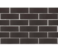 Клинкерный кирпич черный глянец РЕЙКЪЯВИК, гладкий, серия Обсидиан, ЛСР