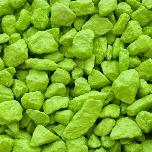 Купить Щебень окрашенный мраморный, салатовый, 5-10мм (20кг) ЩОсал