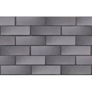 Клинкерный кирпич серый с серебром ХАРСТАД, гладкий, серия Обсидиан,  ЛСР