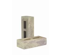 Кирпич облицовочный гиперпрессованный пустотелый тычковый «Зигзаг» графитово-зеленый КСПД67Ф