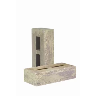 Кирпич облицовочный гиперпрессованный пустотелый тычковый «Зигзаг» графитово-зеленый КСПД67Ф