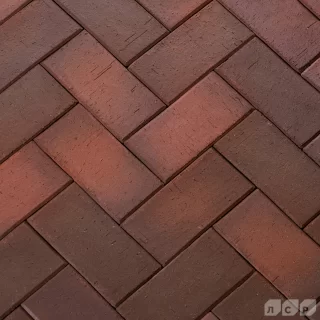 ГЛАЗГО темно-красный флэш, 200х100х50, клинкер тротуарный, ЛСР