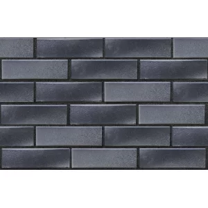 Клинкерный кирпич  чёрно-серебристый БЕРГЕН, гладкий, серия Обсидиан, ЛСР