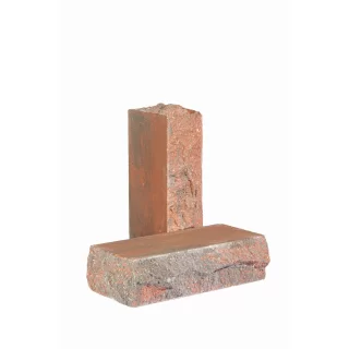 Кирпич облицовочный гиперпрессованный полнотелый тычковый «Дикий камень» красно-графитовый КСЛБ46