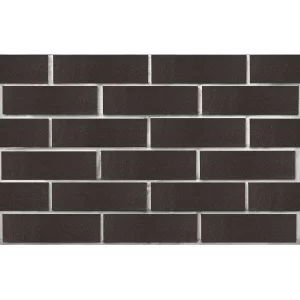 Клинкерный кирпич черный глянец РЕЙКЪЯВИК, гладкий, серия Обсидиан, ЛСР