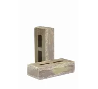 Кирпич облицовочный гиперпрессованный пустотелый тычковый «Зигзаг» графитово-зеленый КСПЕ67-Ф