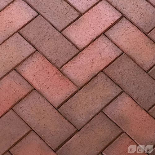 Брусчатка клинкерная тротуарная красный флэш НОТТИНГЕМ, 200х100х50, ЛСР
