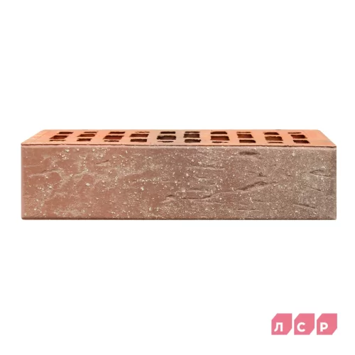 Кирпич облицовочный пустотелый красный флэш с пепельной посыпкой, поверхность рустик Минск
